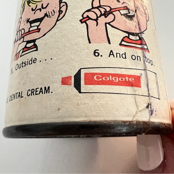 50s Bank "Cavity Fighter's Bank" Cartoonish graphics from Colgate Vintage Penny - Picture 8 of 13